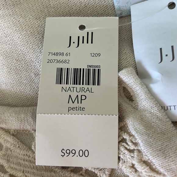 NWT J. Jill Delight in the Details Ivory Lace Crystal Button Cardigan - M / P - Picture 10 of 11